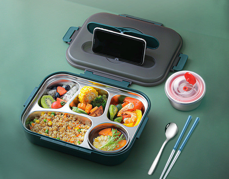 304 Stainless Steel Lunch Box, Fresh-keeping Box With Soup Cup, Insulated