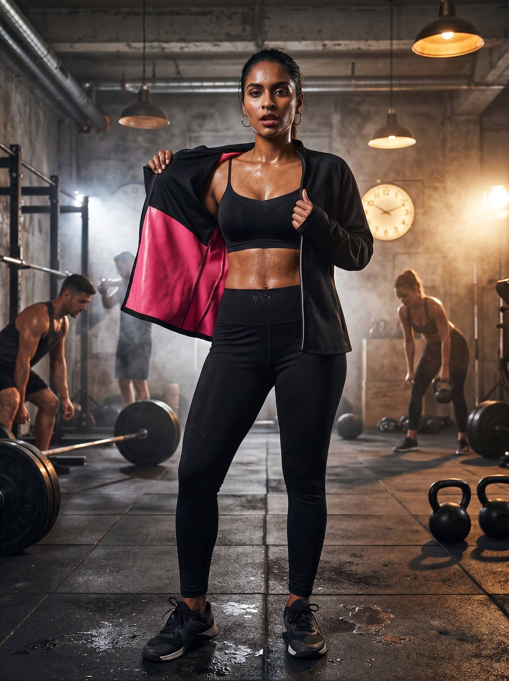 Sauna Jackets For Women Long Sleeves Sweat Suit Shirt Zipper Workout Gym