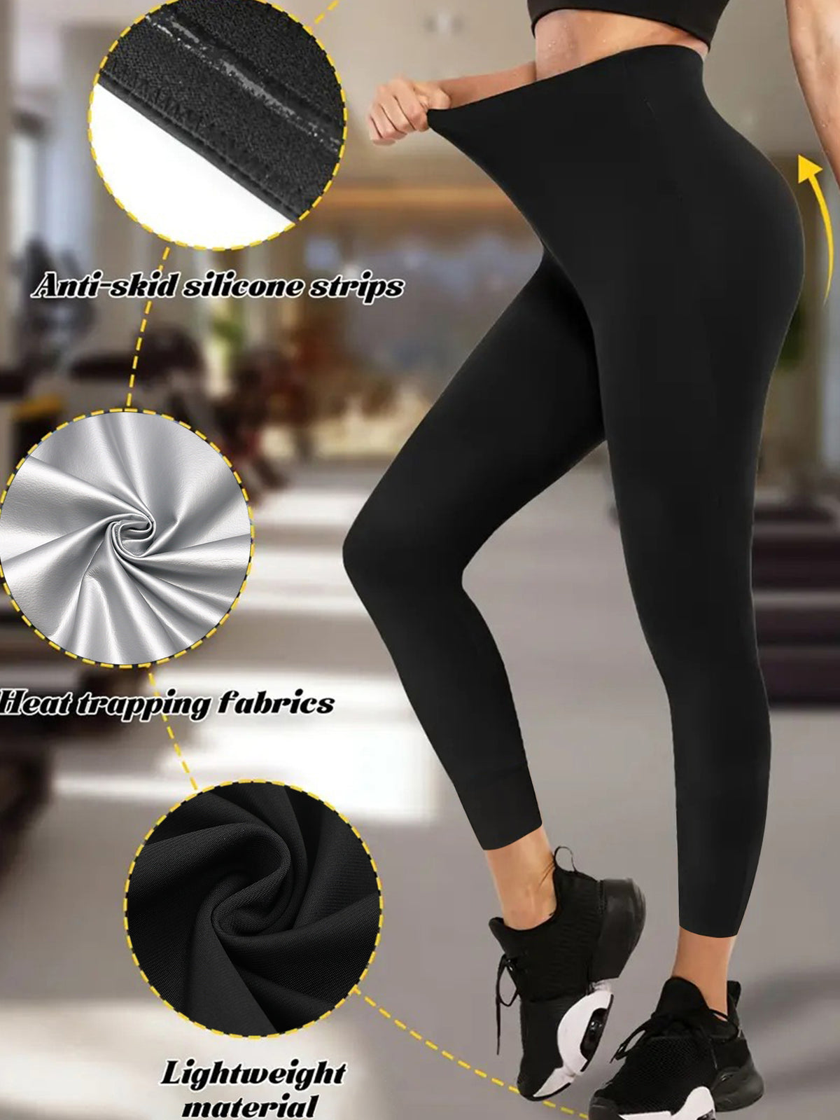 Sauna Leggings For Women Compression Sweat Pants Tummy Control Mid Waist Body