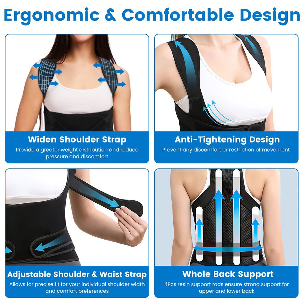 3 Size Options Posture Corrector For Women Men Adjustable Back Brace Trainer