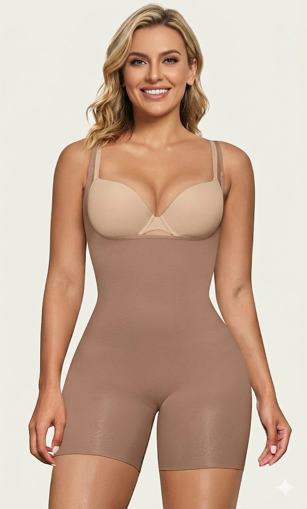 Open Bust Shapewear Tummy Control Bodysuits For Women Seamless Compression High