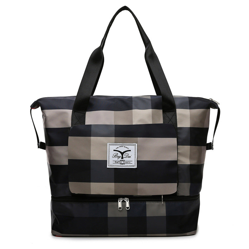 Foldable Travel Duffel Bag Fitness Gym Waterproof Dry And Wet Separation Sports