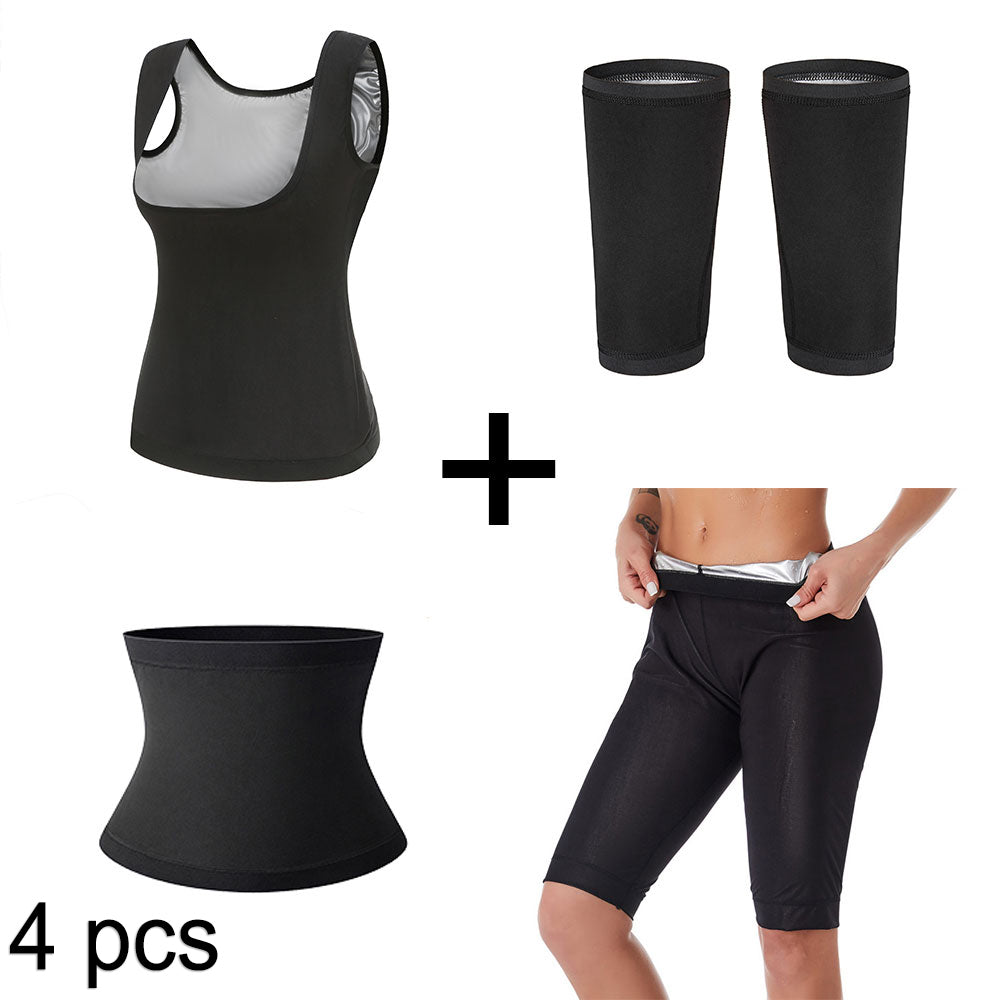 Ladies' Silver-coated Corset, Abdomen, Plastic Waist, Sauna Vest, Wicking