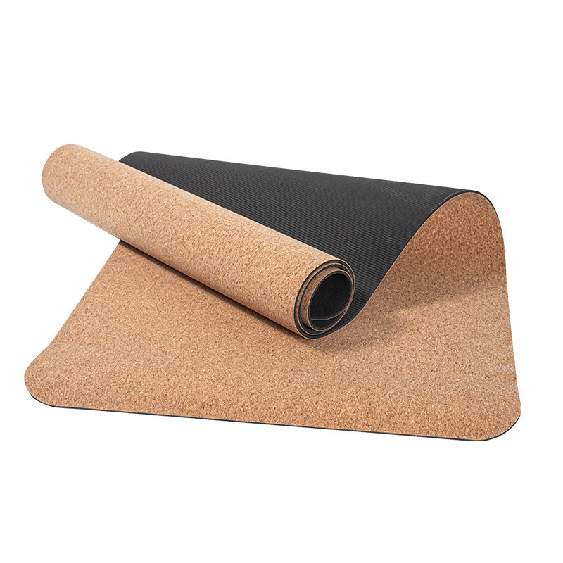 TPE Cork Yoga Mat Tasteless Non-slip Beginner Gym Thicken