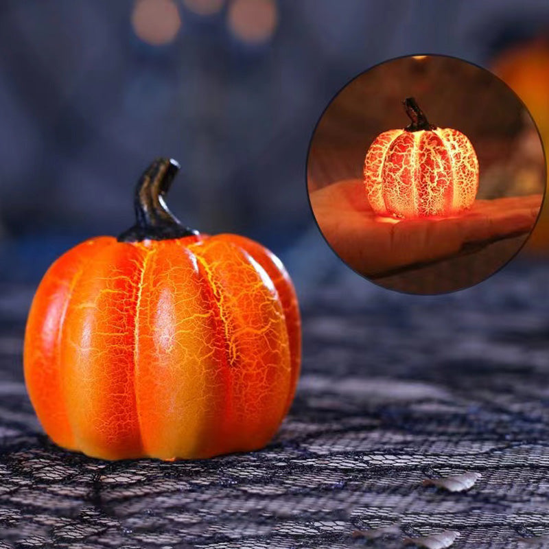Halloween Pumpkin Lantern Simulation LED Candle Lamp Resin Luminous