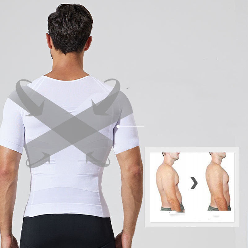 140D Men's Vest Shapewear Men Body Toning T-shirt Slimming Shaper Corrective