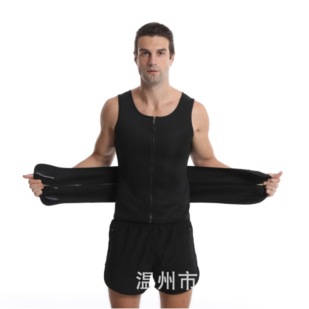 Men's Neoprene Sauna Zipper Waist Trainer Vest Belt Shapewear Trimmer Cincher