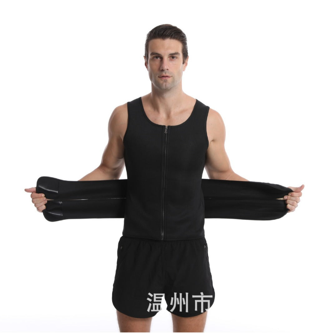 Men's Neoprene Sauna Zipper Waist Trainer Vest Belt Shapewear Trimmer Cincher