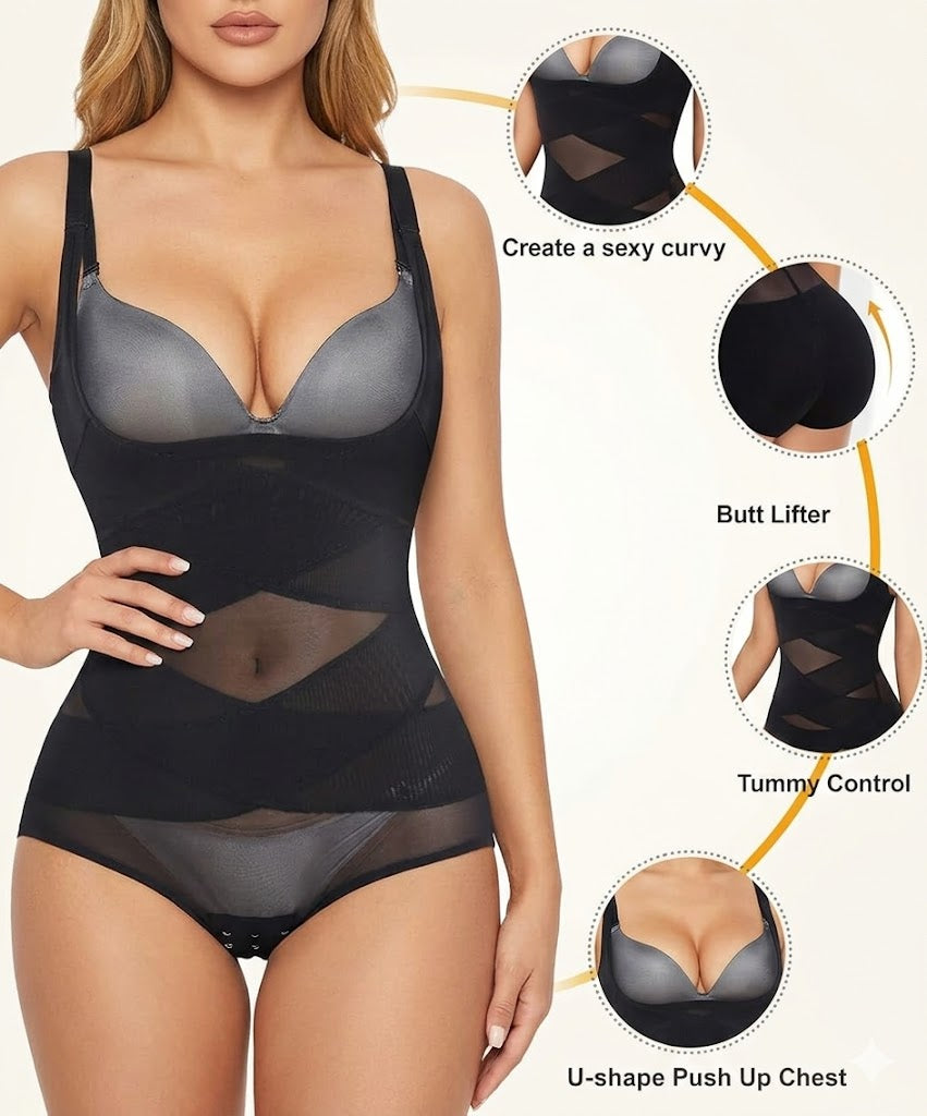 Shapewear Bodysuit For Women Tummy Control Butt Lifter Panty Hi-waist Trainer