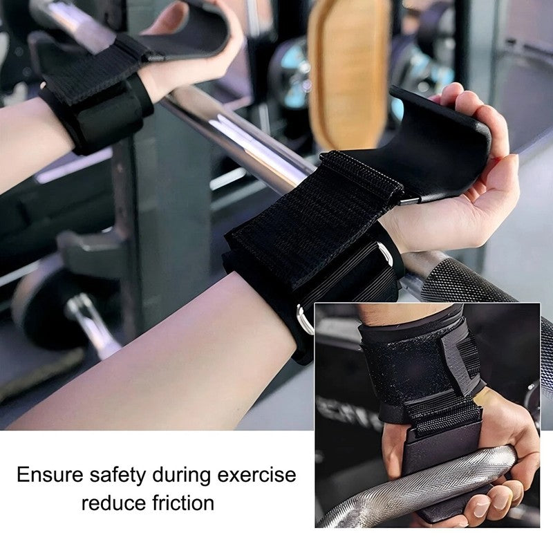 2Pcs Weight Lifting Hooks Gym Training Wrist Support Straps Bar Grips