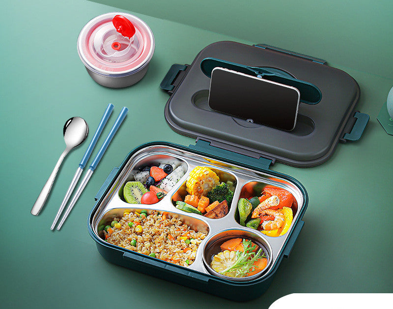 304 Stainless Steel Lunch Box, Fresh-keeping Box With Soup Cup, Insulated