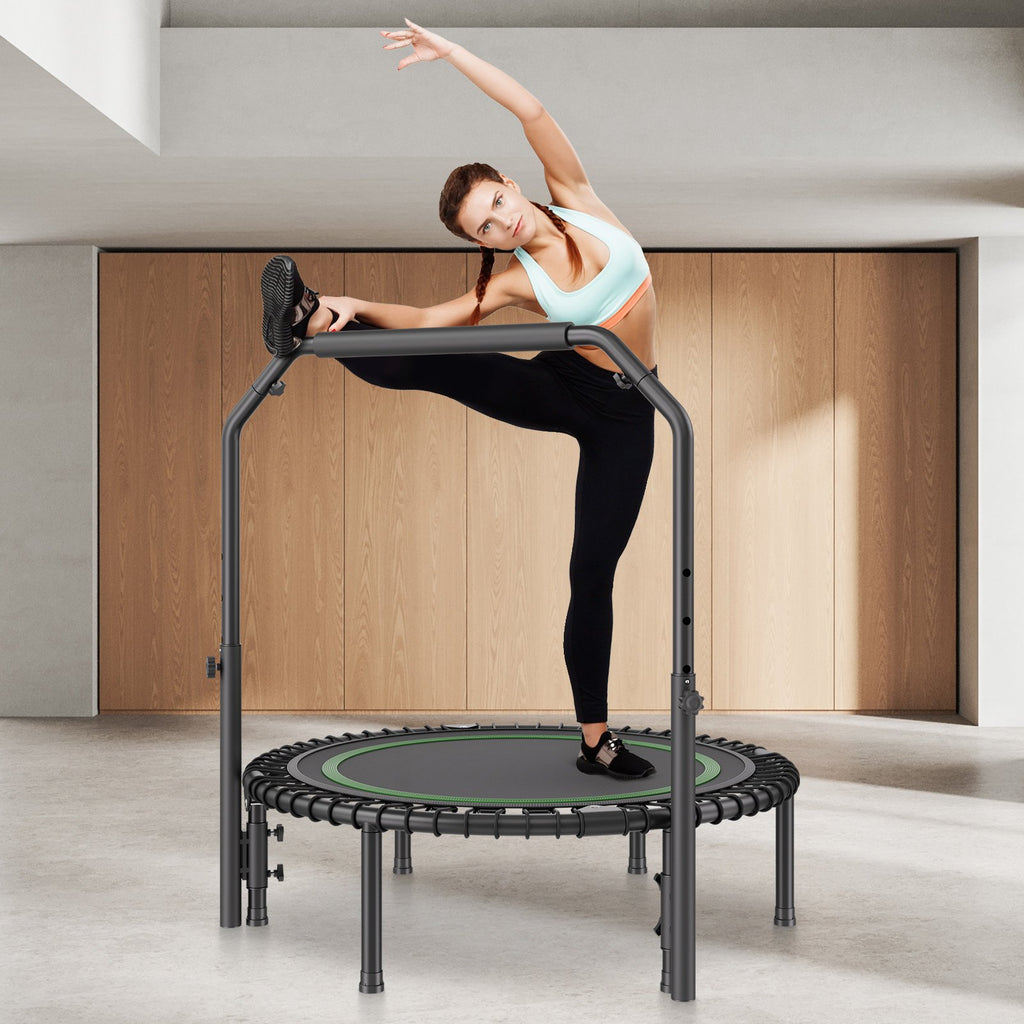 Foldable Mini Trampoline 40 Inch Fitness Rebounder Max Load 330lbs Exercise