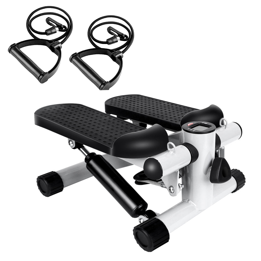 Stepper For Exercise Mini Fitness With 2 Resistance Bands LCD Monitor Max