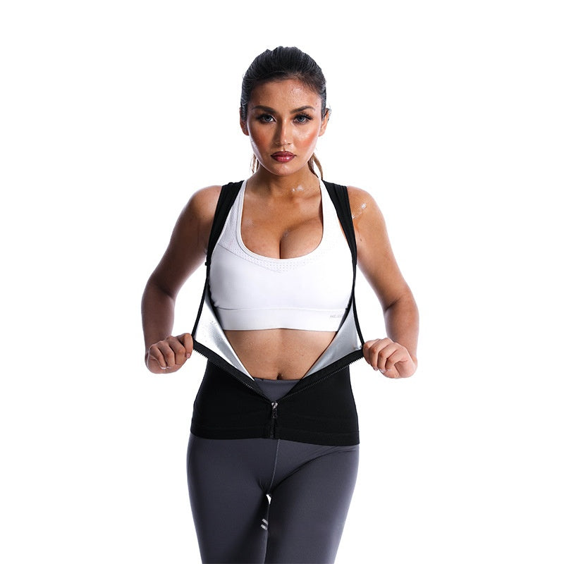 European And American Women's Sports Fitness Sweat Vest Sauna Wear Abdominal