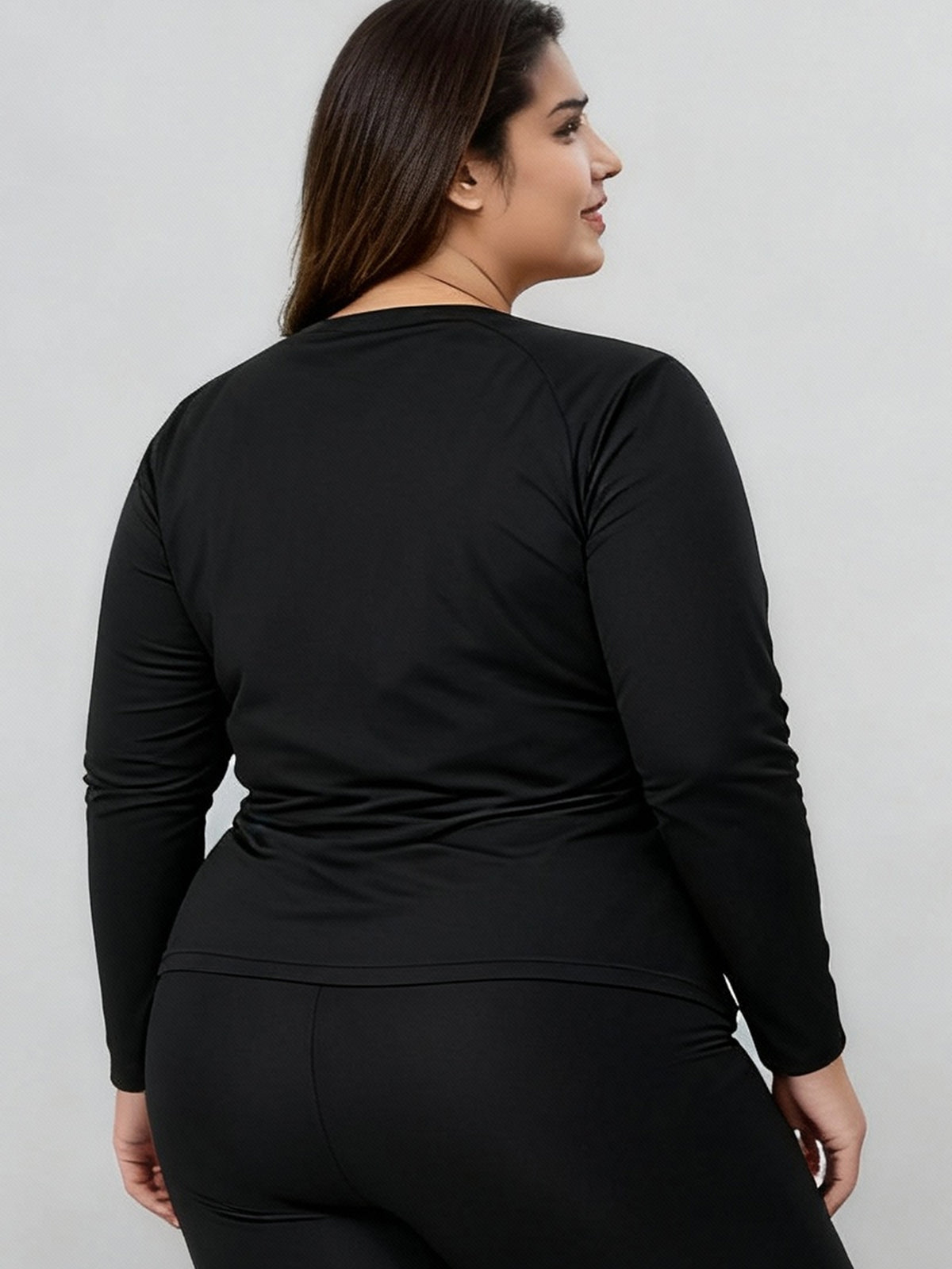 Plus Size Sauna Shirt For Women Long Sleeve Suit Heat Trapping Workout Shirts