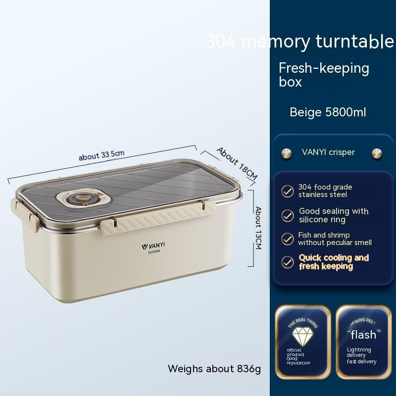 Stainless Steel Crisper Sealed Date Food Grade Lunch Box Refrigerator Frozen