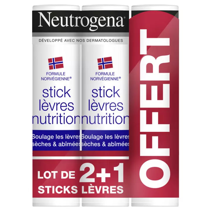 Neutrogena Lip Balm 2-Pack + 1 Free